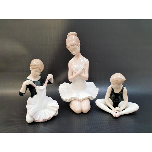 270 - THREE LLADRO BALLERINA FIGURINES
comprising First Ovation - number 6998, 26.5cm high; and two furthe... 