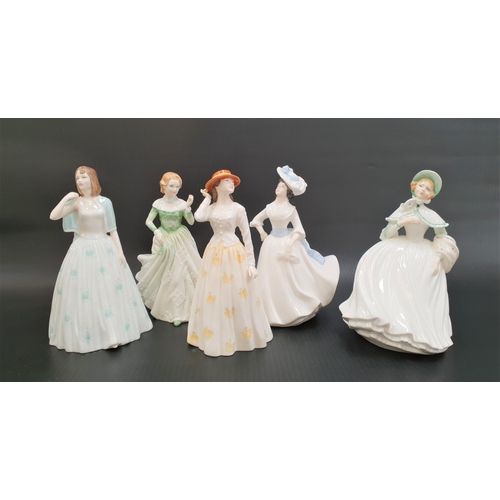 275 - FIVE ROYAL DOULTON FIGURINES
comprising Susannah, HN4221; Jessica, HN3169; Margaret, HN2397; Angela,... 