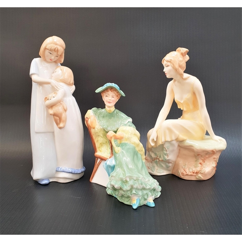 276 - THREE ROYAL DOUTLON FIGURINES
comprising Impressions Sunrise, HN4199; Reflections Sisterly Love, HN3... 