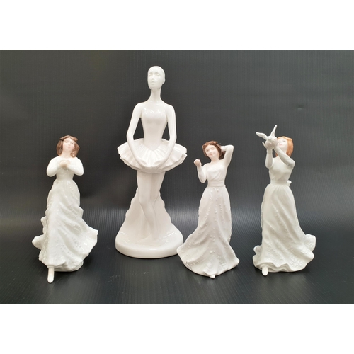 279 - FOUR ROYAL DOULTON FIGURINES
comprising Images The Ballet Dancer, HN4027; With Love, HN3393; Forget-... 