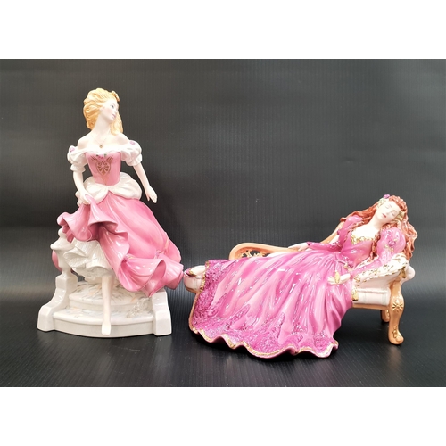 284 - TWO FRANKLIN MINT FIGURE ORNAMENTS
comprising Cinderella, 26cm high; and Sleeping Beauty, 26cm long,... 