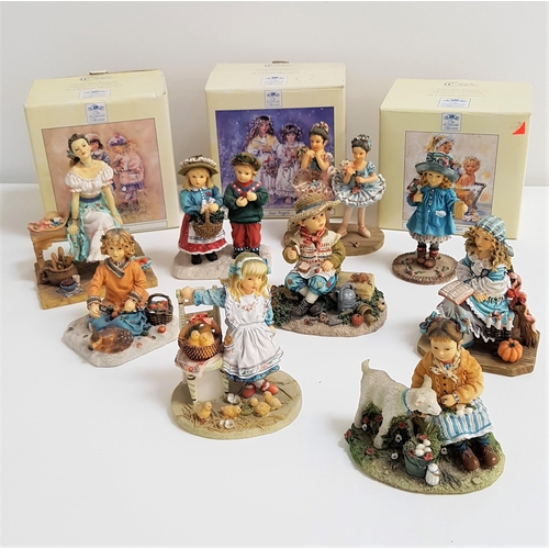 295 - TWENTY EIGHT LEONARDO COLLECTION FIGURINES
in resin, depicting children, a bride and animals, many b... 