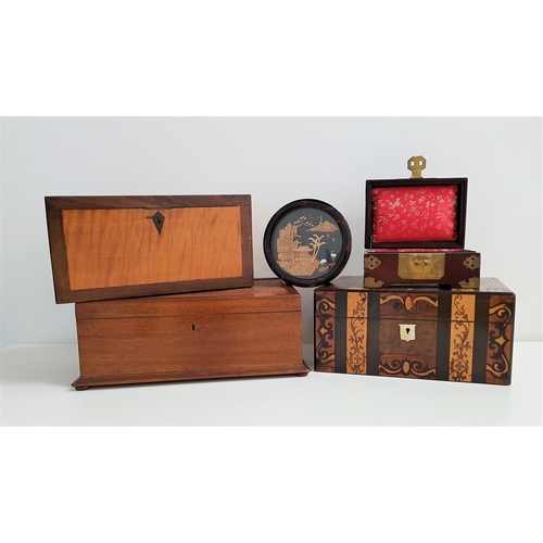 326 - VICTORIAN WALNUT AND INLAID VANITY BOX
now lacking it's interior, 29.5cm wide, birds eye maple and r... 