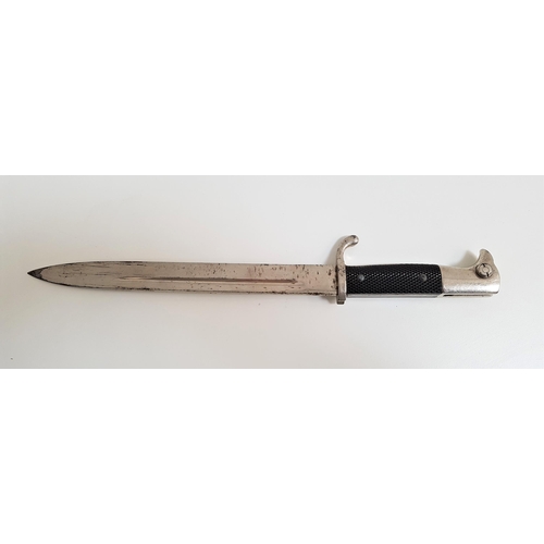 492 - WWII GERMAN DRESS BAYONET
with a 24.7cm long fullered chrome plated blade marked Robert (Klaas with ... 