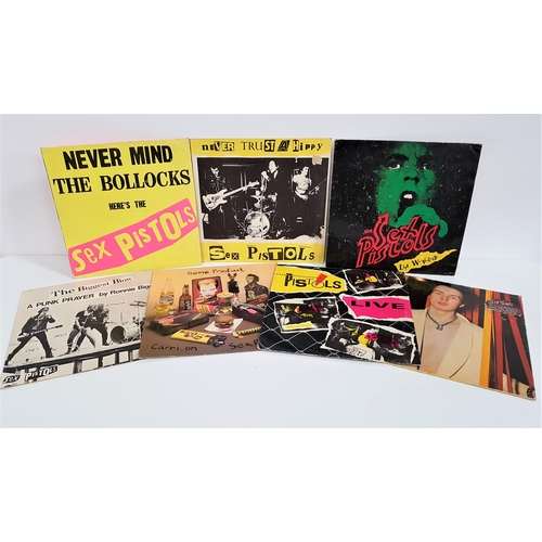 381 - SIX SEX PISTOLS RECORDS
comprising Never Mind The Bollocks, twelve track album, V2086; Never Trust A... 