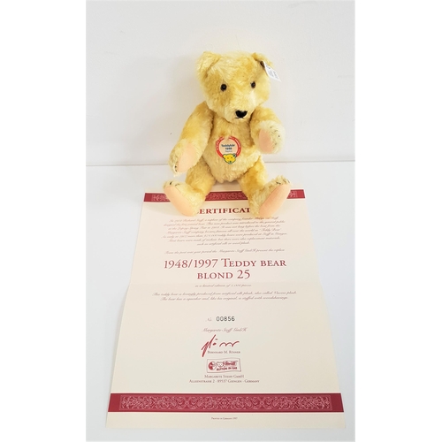 434 - LIMITED EDITION STEIFF 1948 REPLICA FROM 1997 BLOND 25 TEDDY BEAR
in artificial silk plush, number 8... 