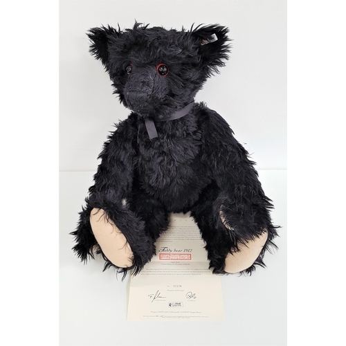 436 - LIMITED EDITION STEIFF TEDDY BEAR 1912 REPLICA
in fine black mohair with hand embroidered mouth and ... 