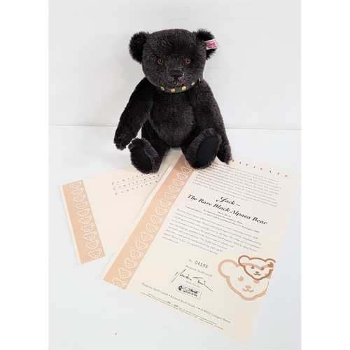 437 - LIMITED EDITION STEIFF JACK - THE RARE BLACK ALPACA BEAR
in fine black alpaca mohair and leather col... 