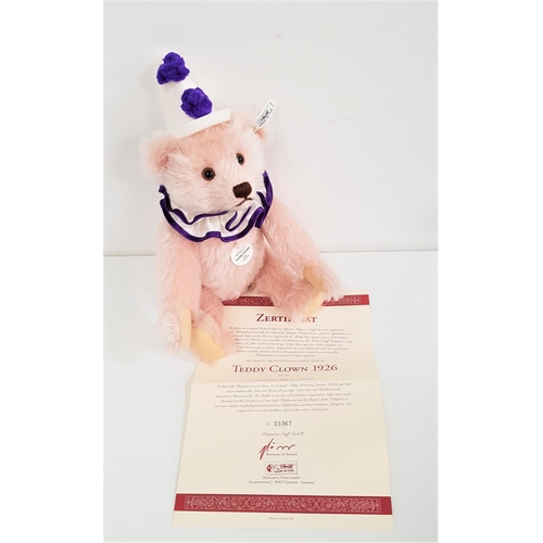 440 - LIMITED EDITION STEIFF TEDDY CLOWN 1926 REPLICA
in fine mohair with white clowns hat and ruff with v... 