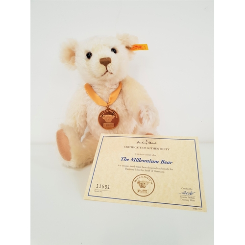 446 - STEIFF THE MILLENNIUM BEAR
wearing medallion, number 11591, made exclusively for Danbury Mint, with ... 