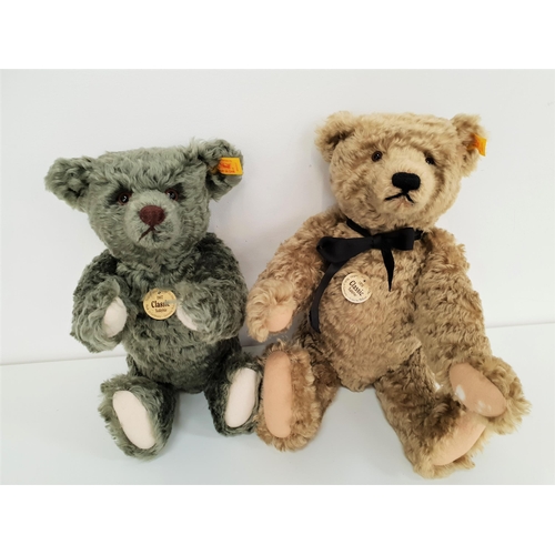 453 - TWO STEIFF CLASSIC SERIES TEDDY BEARS
in mohair, comprising a 1920 replica bear with growler, 40cm h... 