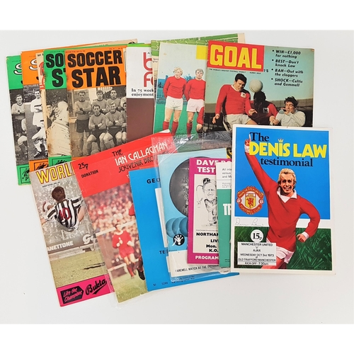 410 - SELECTION OF FOOTBALL TESTIMONIAL PROGRAMMES
including Dennis Law, Ian Callaghan, George Taylor, Joh... 