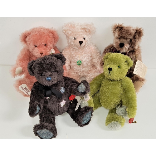 465 - FIVE LIMITED EDITION HERMANN TEDDY BEARS
comprising English Rose, number 25 of 250 (40cm high); Geis... 