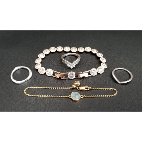 3 - SELECTION OF FASHION JEWELLERY
including three silver Pandora rings - Princess Wishbone, Wishbone an... 