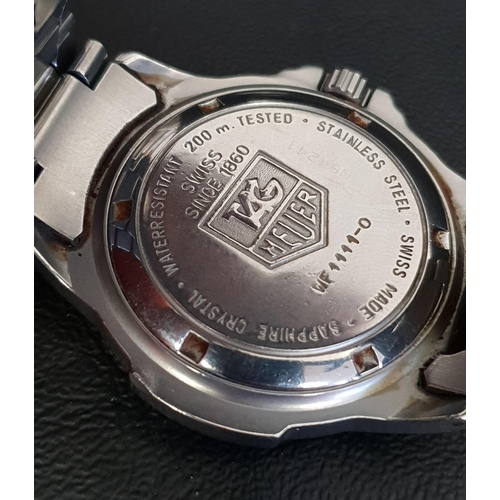 35 - GENTLEMAN'S TAG HEUER WRISTWATCH
the silvered dial with date aperture and luminous five minute marke... 