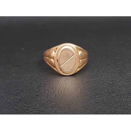 64 - EIGHTEEN CARAT GOLD SIGNET RING
size W and approximately 7 grams