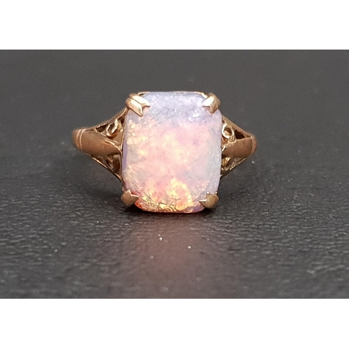 92 - OPAL DRESS RING
the cabochon opal on nine carat gold shank, ring size J