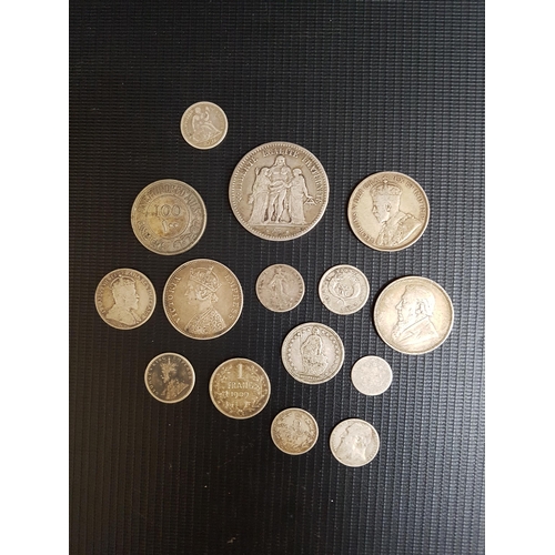 484 - SELECTION OF WORLD SILVER COINS
the silver content ranging from .720 to .925, including 1849 Fench 5... 