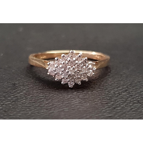 40 - DIAMOND CLUSTER RING
the multi diamonds totalling approximately 0.25cts, on nine carat gold shank, r... 