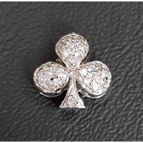 145 - PAVE SET DIAMOND PENDANT
in the form of a three leaf clover, the diamonds totalling approximately 0.... 