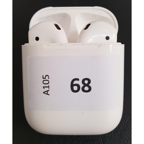 68 - PAIR OF APPLE AIRPODS 
in Lightning charging case
Note: model code is worn and not visible on the ri... 