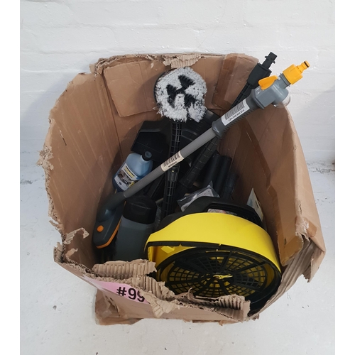 83 - SELECTION OF JET/POWER WASH ATTACHMENTS AND ACCESSORIES
including various brushes and Karcher cleane... 