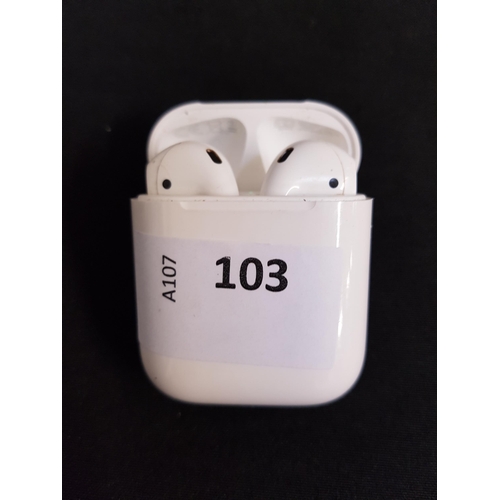 103 - PAIR OF APPLE AIRPODS 2nd GENERATION
in Lightning charging case