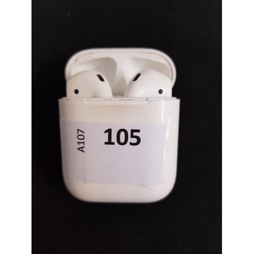 105 - PAIR OF APPLE AIRPODS 2nd GENERATION
in Lightning charging case