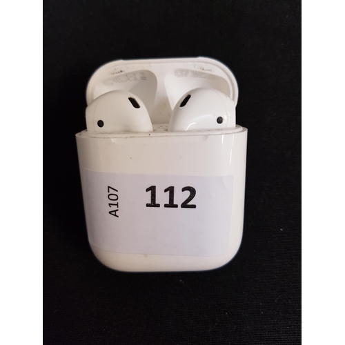 112 - PAIR OF APPLE AIRPODS 2nd GENERATION
in Lightning charging case