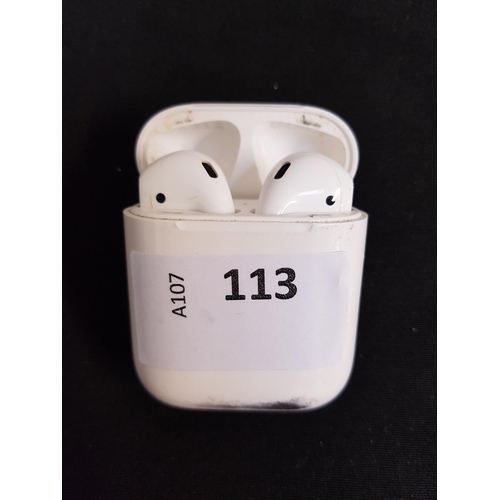 113 - PAIR OF APPLE AIRPODS 2nd GENERATION
in Lightning charging case