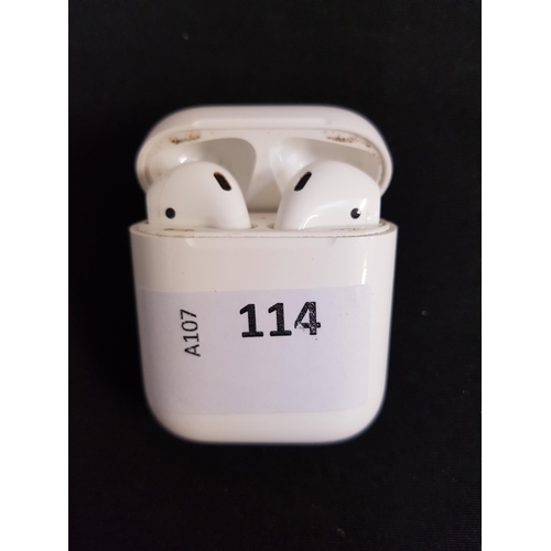 114 - PAIR OF APPLE AIRPODS 2nd GENERATION
in Lightning charging case