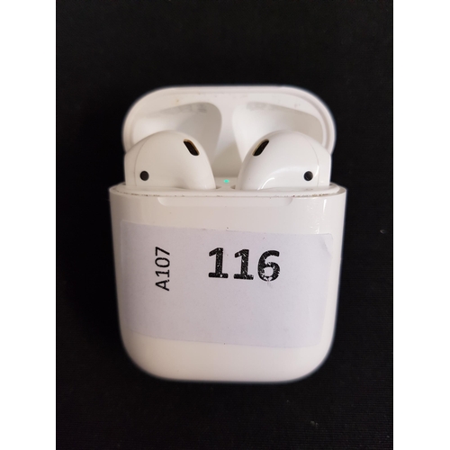 116 - PAIR OF APPLE AIRPODS 2nd GENERATION
in Lightning charging case