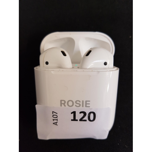 120 - PAIR OF APPLE AIRPODS 2nd GENERATION
in Lightning charging case
Note: personalisation on the front o... 