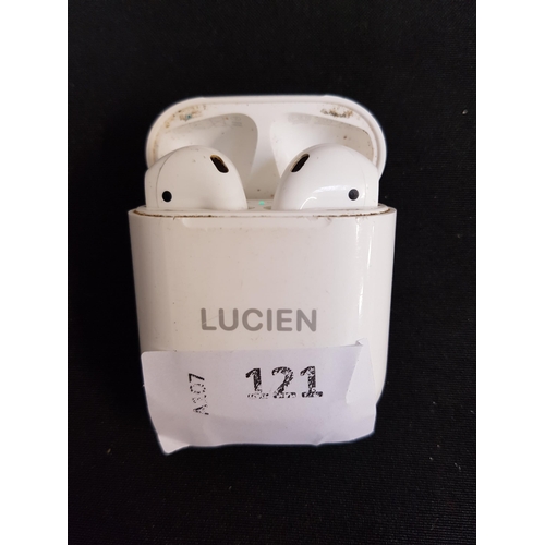 121 - PAIR OF APPLE AIRPODS 2nd GENERATION
in Lightning charging case
Note: personalisation on the front o... 