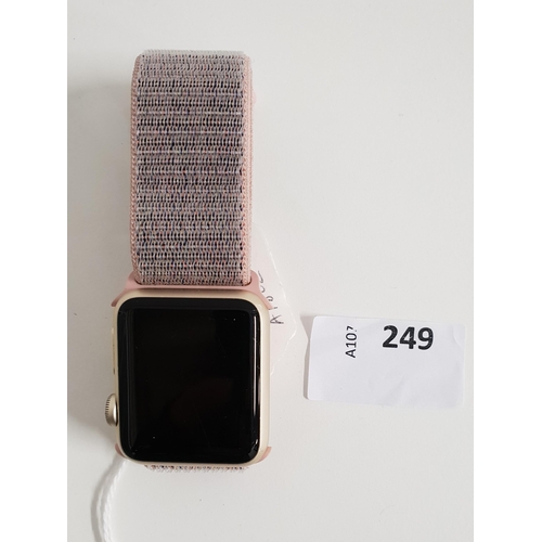 249 - APPLEWATCH SERIES 1 - 38 MM CASE - A1802
apple account locked 
Note: It is the buyer's responsibilit... 