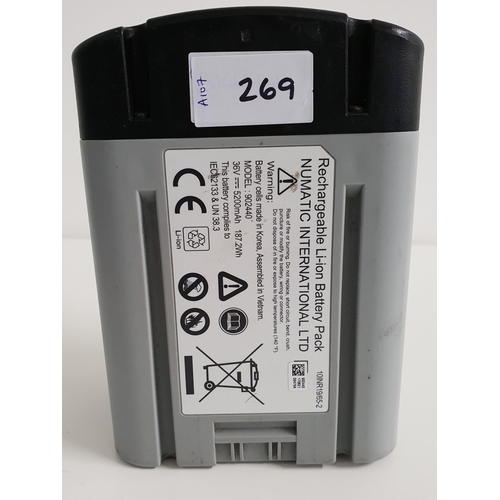 269 - NUMATIC INTERNATIONAL RECHARGABLE LI-ION BATTERY PACK 
model 902440