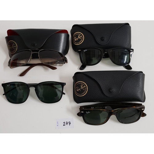 277 - FOUR PAIRS OF RAY-BAN SUNGLASSES