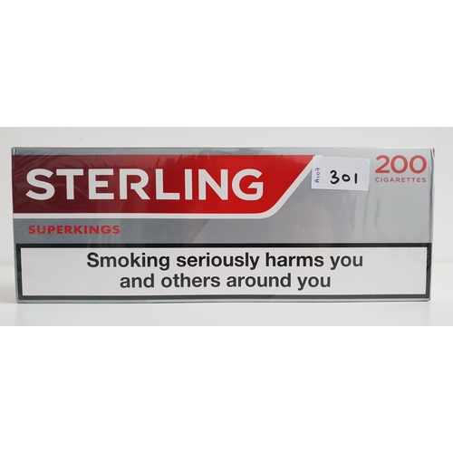 301 - 200 STERLING SUPERKINGS RED CIGARETTES
Note: You must be over the age of 18 to bid on this lot.