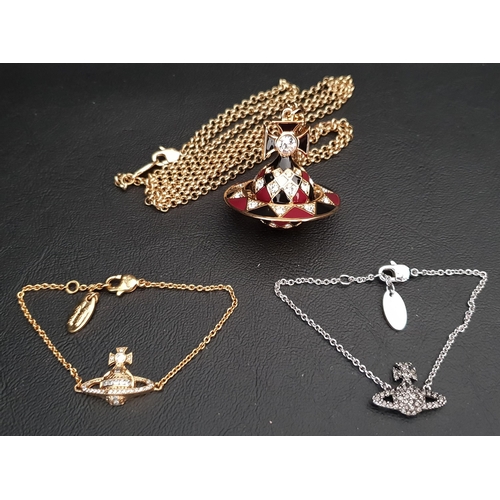 4 - SELECTION OF VIVIENNE WESTWOOD JEWELLERY
comprising a Harlequin 3D orb necklace, Mayfair bas relief ... 