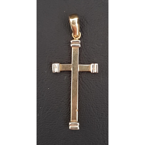 27 - EIGHTEEN CARAT GOLD CROSS PENDANT
with decorative ends to the points of the cross, approximately 3.7... 