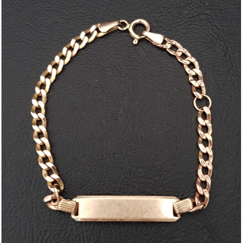 46 - FOURTEEN CARAT GOLD CURB LINK IDENTITY BRACELET
approximately 3.2 grams and 15.5cm long