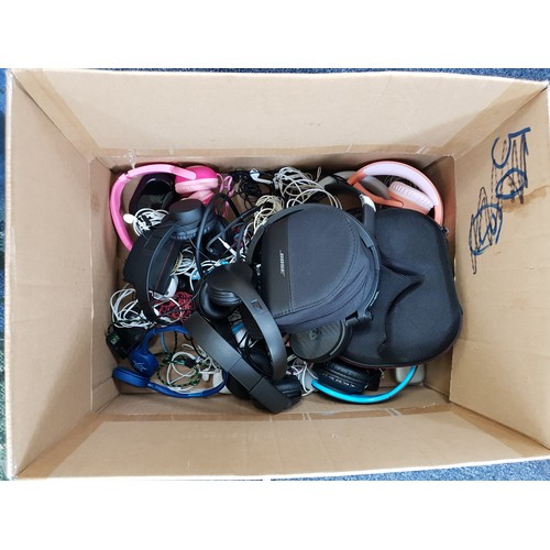 70 - ONE BOX OF BRANDED AND UNBRANDED HEADPHONES
on ear and in ear, including: Turtle Beach, Sony, Superm... 