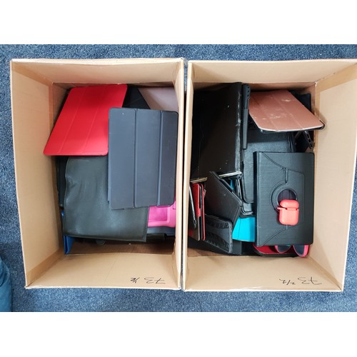 73 - TWO BOXES OF PROTECTIVE CASES, PURSES AND WALLETS
including phone, headphone, tablets, kindle, etc.