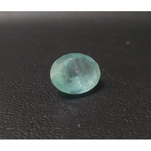 109 - CERTIFIED LOOSE NATURAL AQUAMARINE
the oval mixed cut aquamarine weighing 11.79cts, with ITLGR Gemmo... 