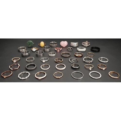 230 - SELECTION OF SILVER AND OTHER RINGS 
including CZ, statement rings, bands and stone set rings