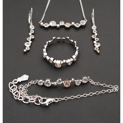 93 - SUITE OF CLOGAU SILVER 'CELEBRATION' JEWELLERY
comprising a bracelet, a necklace, a pair of earrings... 