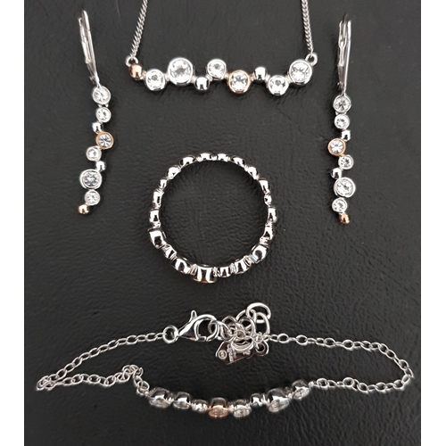 93 - SUITE OF CLOGAU SILVER 'CELEBRATION' JEWELLERY
comprising a bracelet, a necklace, a pair of earrings... 