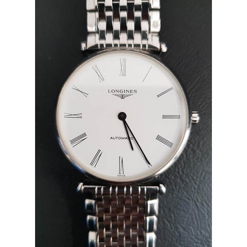 238 - GENTLEMEN'S LONGINES LA GRANDE CLASSIQUE AUTOMATIC WRISTWATCH
the white dial with roman numerals, th... 