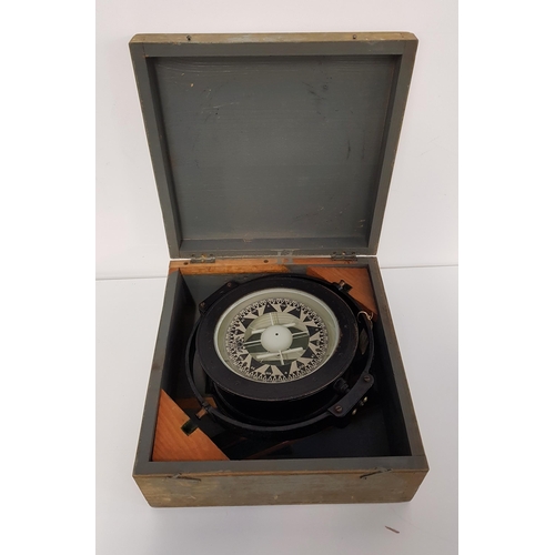 353 - VINTAGE SHIPS GIMBAL COMPASS
from the BP tanker British Lancer, mounted on a multi directional frame... 