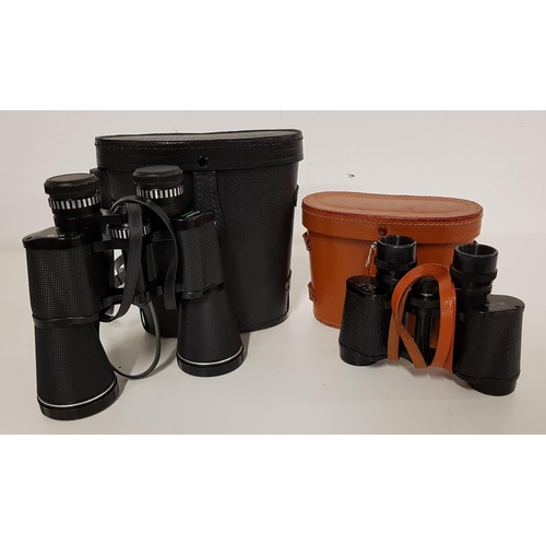 377 - PAIR OF ZENITH FIELD GLASSES
with 6x30 magnification and a leather case, together with a pair of cas... 